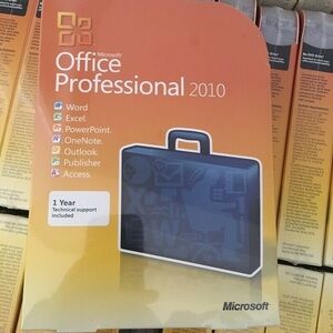 MS Office Professional 2010,Full,Windows,32/64-bit W/CD&Key 5/Computer